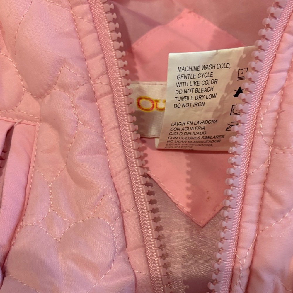 Two 12 M Girl’s Winter Jackets with Hoods. Pink Quilted and Faux Suede - Picture 5 of 13
